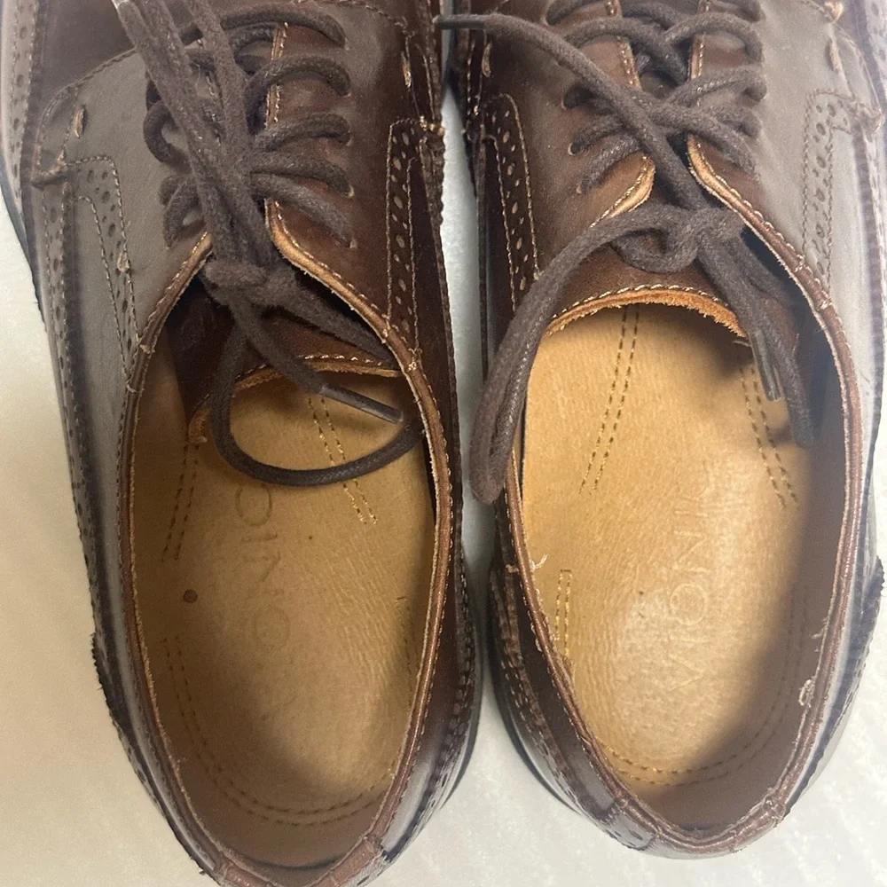 Vionic Bowery Bruno Brown Leather Brogue shoes (Size: 9)